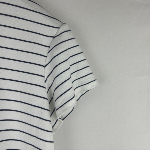 Theory white stripped faux layered top minimalist size Small classic old money - Picture 3 of 5